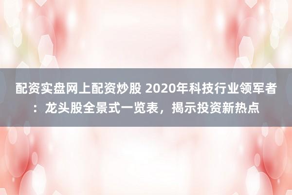 配资实盘网上配资炒股 2020年科技行业领军者：龙头股全景式一览表，揭示投资新热点