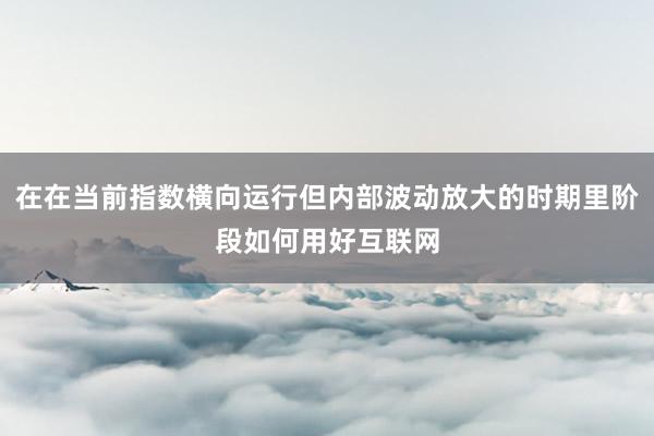 在在当前指数横向运行但内部波动放大的时期里阶段如何用好互联网